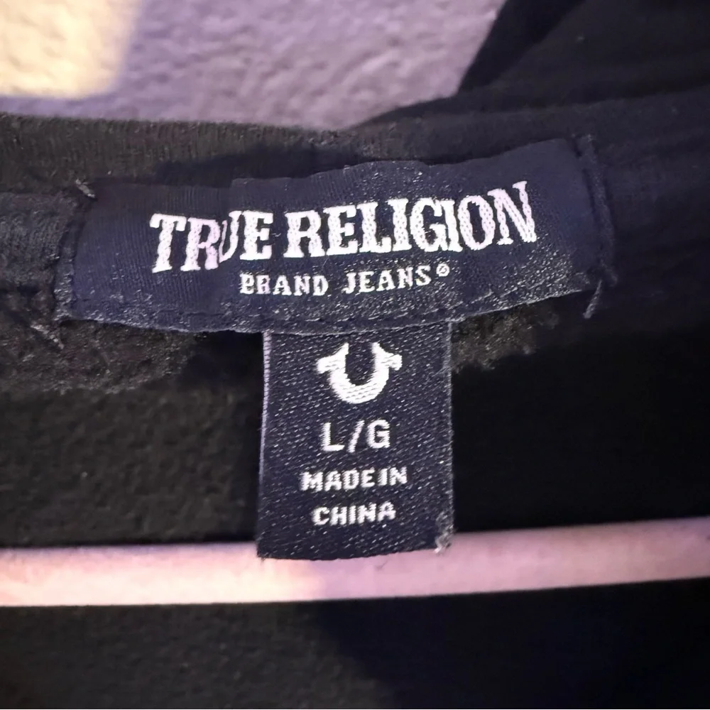 True Religion Buddha Guitar World Tour Zip Hoodie Black Size Large